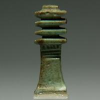 A Green Glazed Amulet in the Shape of a Djed Pillar