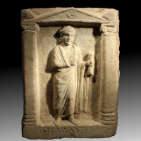 A Roman Marble Memorial Relief