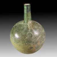 A Roman Glass Jar With Original Seal