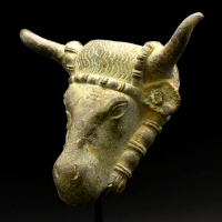 A Roman Bronze Head of a Bull