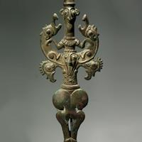 A Luristan Bronze Finial and Stand